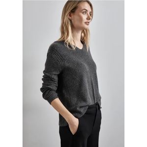 Street One Dames Trui met structuur in Grijs, in size: 34