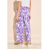 Street One - Dames 7/8-Broek - Paars - Linnen - Met Print