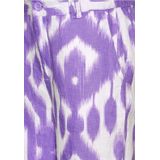 Street One - Dames 7/8-Broek - Paars - Linnen - Met Print