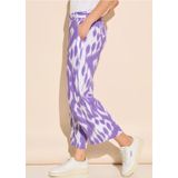 Street One - Dames 7/8-Broek - Paars - Linnen - Met Print