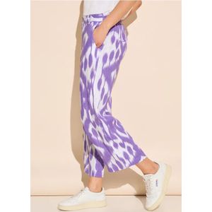 Street One - Dames 7/8-Broek - Paars - Linnen - Met Print