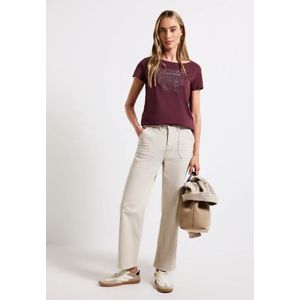 Street One Dames Shirt met foliedruk in Rood, in size: 34