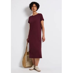 Street One Dames Jurk met geribbelde structuur in Rood, in size: 36