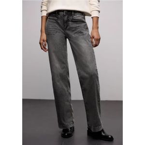Street One Dames Wide Legs Jeans in Grijs, in size: 29
