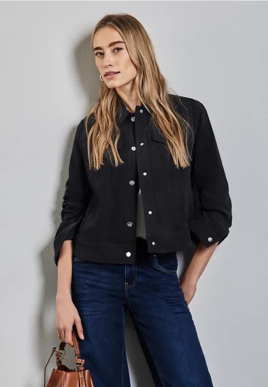 STREET ONE Jas in velours look, Deep Tint Blue, 38