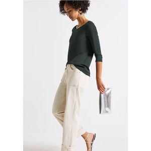 Street One Dames Shirt met boothals in Groen, in size: 34