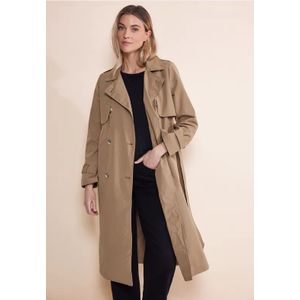 Street One Dames Klassieke trenchcoat in Bruin, in size: 42