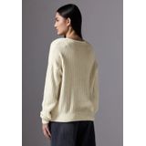 Street One - Studio - Gebreide Trui - Beige - Met Structuurpatroon