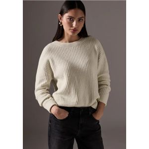 Street One - Studio - Gebreide Trui - Beige - Met Structuurpatroon