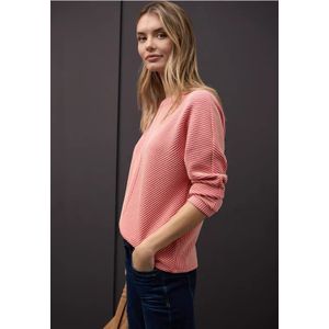 Street One Dames Shirt met structuur, tweekleurig in Pink, in size: 34