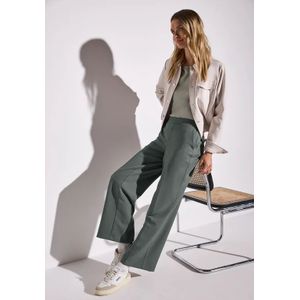 Street One - Wide Legs - Broek - Groen - Loose Fit - Mid Waist
