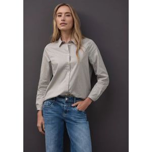 Street One Dames Gestreepte zakelijke blouse in Beige, in size: 34