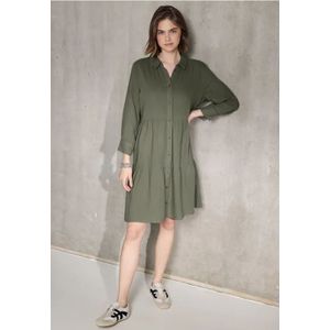 Street One Studio Dames Blousejurk met volants in Groen, in size: 44