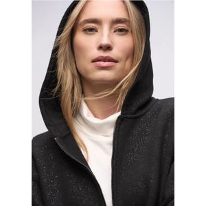 Street One Dames Glitterend sweatjack in Zwart, in size: 34