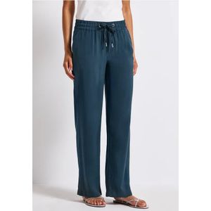 Street One Dames Broek met rechte pijpen in keperstof in Turkoois, in size: 32