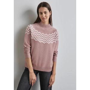 Street One Dames Trui met opstaande kraag in Roze, in size: 34