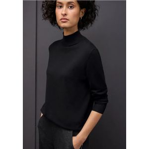 Street One Dames Trui met col in Zwart, in size: 36