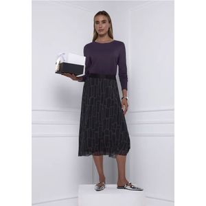 Street One Dames Basic shirt met ronde hals in Paars, in size: 34