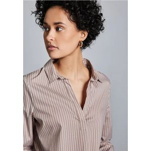 Street One Dames Lange zakelijke blouse in Beige, in size: 34