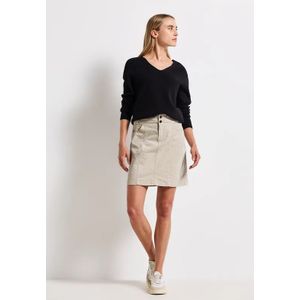Street One Dames A-lijn corduroy rok in Beige, in size: 32