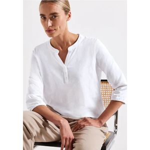 Street One Dames Shirt met gespleten hals in Wit, in size: 34