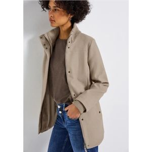 Street One Dames Korte jas met gebreide details in Beige, in size: 34