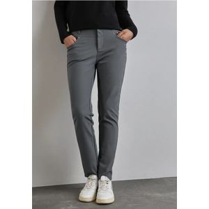 Street One Dames Broek met ritsdetails in Grijs, in size: 34