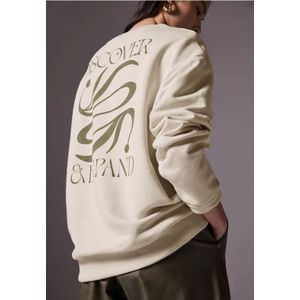 Street One Studio Dames Trui met rugprint in Beige, in size: 34