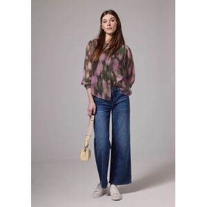 Street One Studio Dames Gedessineerde chiffon blouse in Pink, in size: 34