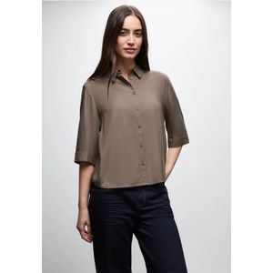 Street One Dames Overhemd blouse in Bruin, in size: 34