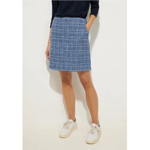 Street One Dames Blouclé rok met rits in Blauw, in size: 32