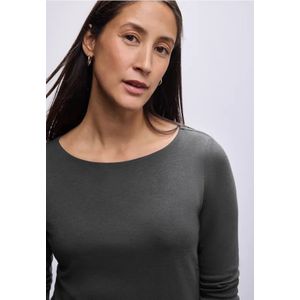Street One Dames Basic shirt met lange mouwen in Grijs, in size: 34