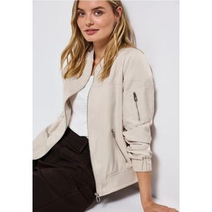Street One Dames Satijnen blouson in Beige, in size: 34