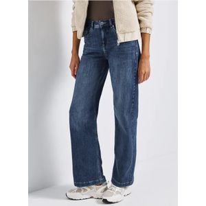STREET ONE - Jeans - Navy - Wide Leg - High Waist - Heavy Washed