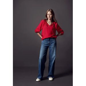 Street One Studio Dames Blouse met plooien in Rood, in size: 34