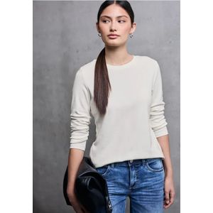 Street One - Studio - Dames Basic Shirt - Wit - Lange Mouwen