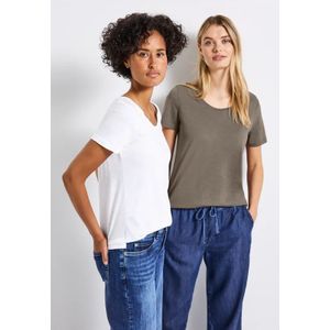 Street One Dames 2-pack V-hals Shirt in Multicolour, in size: 34