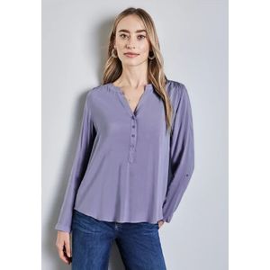 Street One Dames Basic blouse in effen kleur in Paars, in size: 34