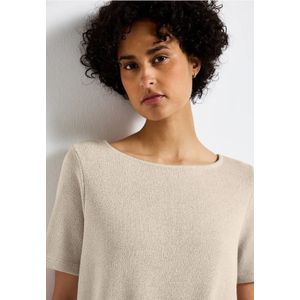 Street One Dames Shirt met gebreide look in Beige, in size: 38