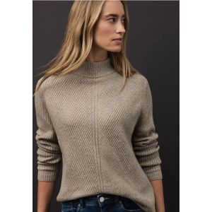 Street One Dames Trui met zachte structuur in Beige, in size: 34