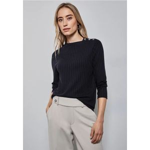 Street One Dames Shirt met knopen in Blauw, in size: 44