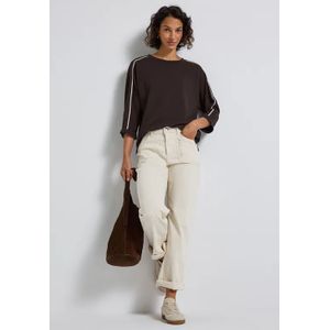 Street One Dames Shirt met gallonstrepen in Bruin, in size: 42