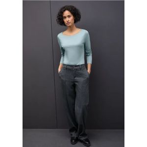 Street One Dames Basic shirt met lange mouwen in Blauw, in size: 34