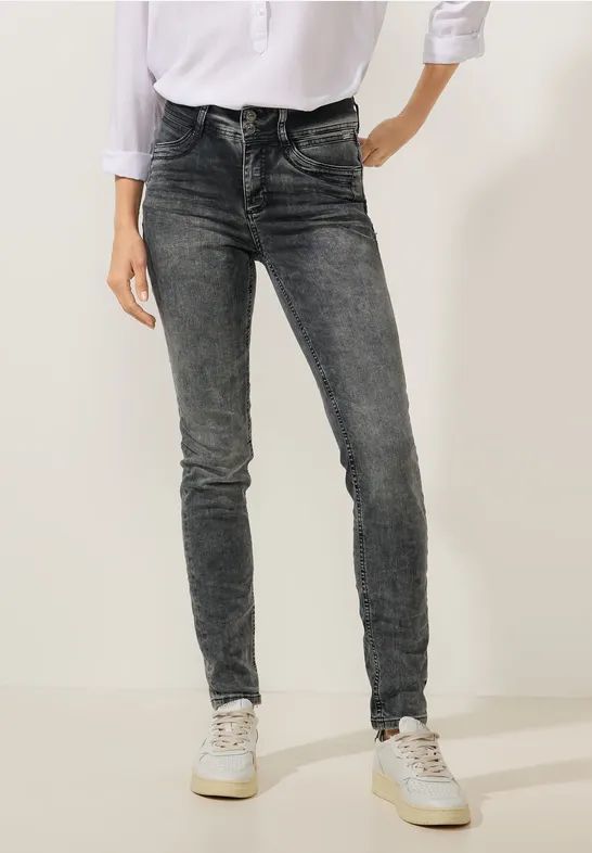 Street One Dames Grijze slim fit jeans in Grijs, in size: 24