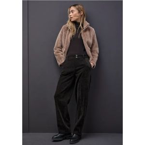 Street One Dames Straight Legs corduroy broek in Bruin, in size: 34