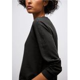 Street One Dames Shirt met leo gallon strepen in Bruin, in size: 34