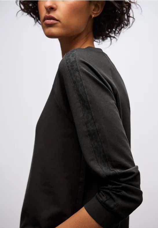 Street One Dames Shirt met leo gallon strepen in Bruin, in size: 34