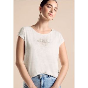 Street One Dames T-shirt met fotoprint in Beige, in size: 42