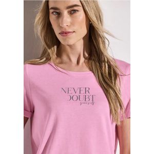 Street One Dames Shirt met print aan de voorkant in Roze, in size: 34