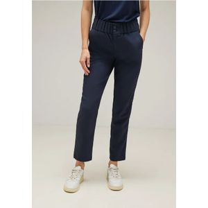 Street One Dames Loose fit broek met paperbag in Blauw, in size: 32